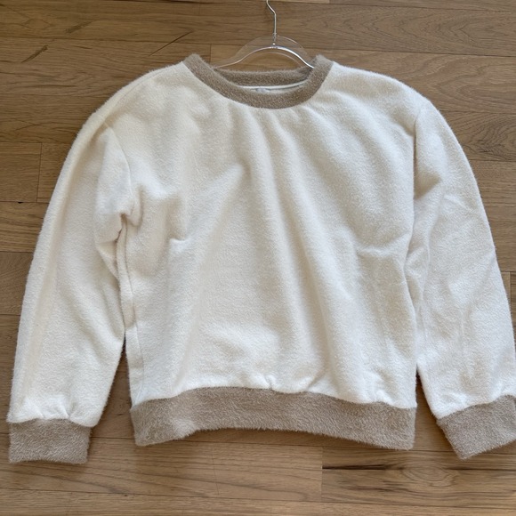 Maeve Tops - Maeve Cozy Ringer Sweatshirt Women S Ivory Beige Trim $118 New with tags
